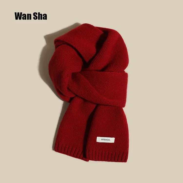 澳洲全羊毛美利诺羊毛超柔软冬季围巾韩系氛围感针织羊毛围巾ins