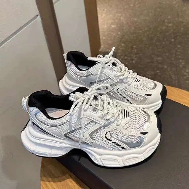 赵露思同款运动老爹鞋女2026春季新款厚底百搭增高网面透气休闲鞋