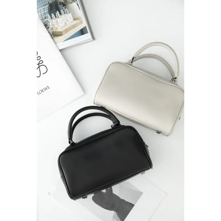 BAYBERYL老贝小波士顿*通勤百搭简约黑白手提斜跨包9DD5I0241-9/4