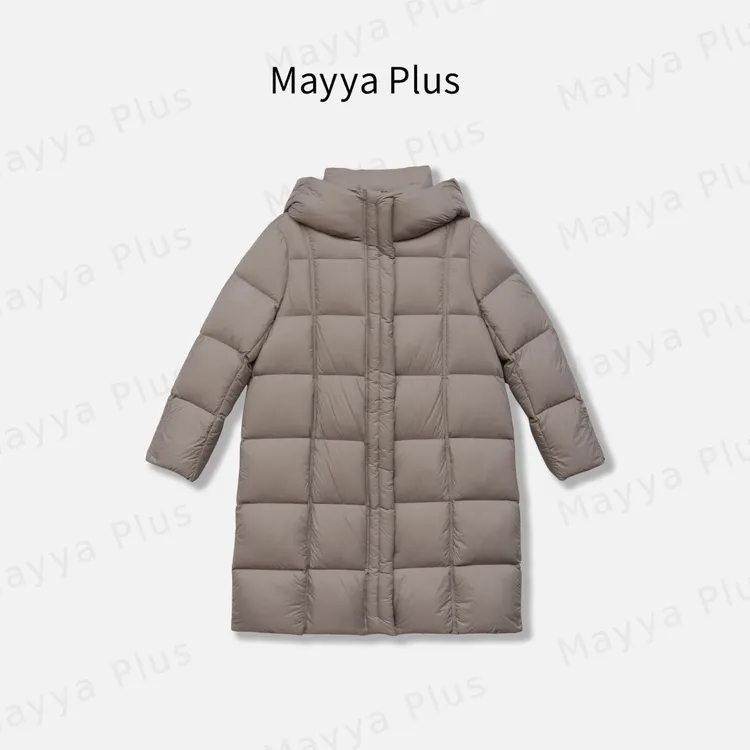【北岛雪山】Mayya Plus麦芽定制秋冬连帽中长羽绒服女外套32546532