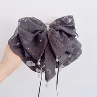 韩国网红气质百搭黑色蝴蝶结马尾抓夹女新款后脑勺显发量发卡2750