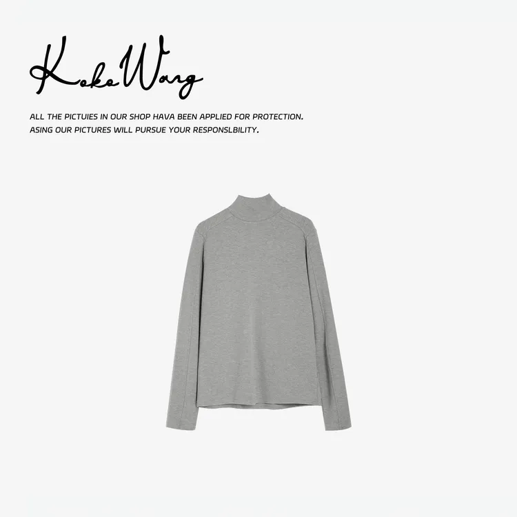 KOKO WANG秋冬极简风设计款小高领明线时尚长袖打底衫N1265J18T57