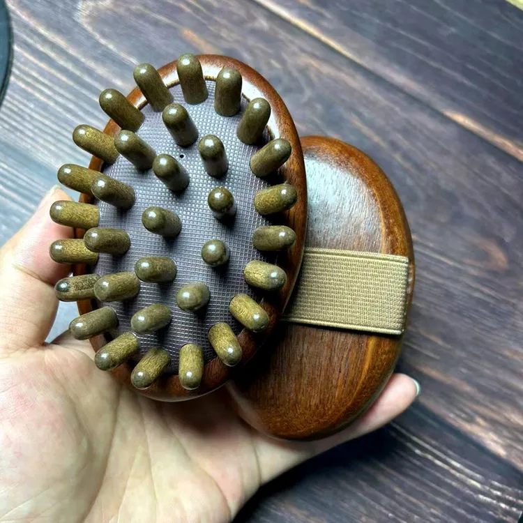 带脉刷檀木按摩梳腹部腰部大腿经络梳宽齿大齿梳肩颈按摩神器梳子