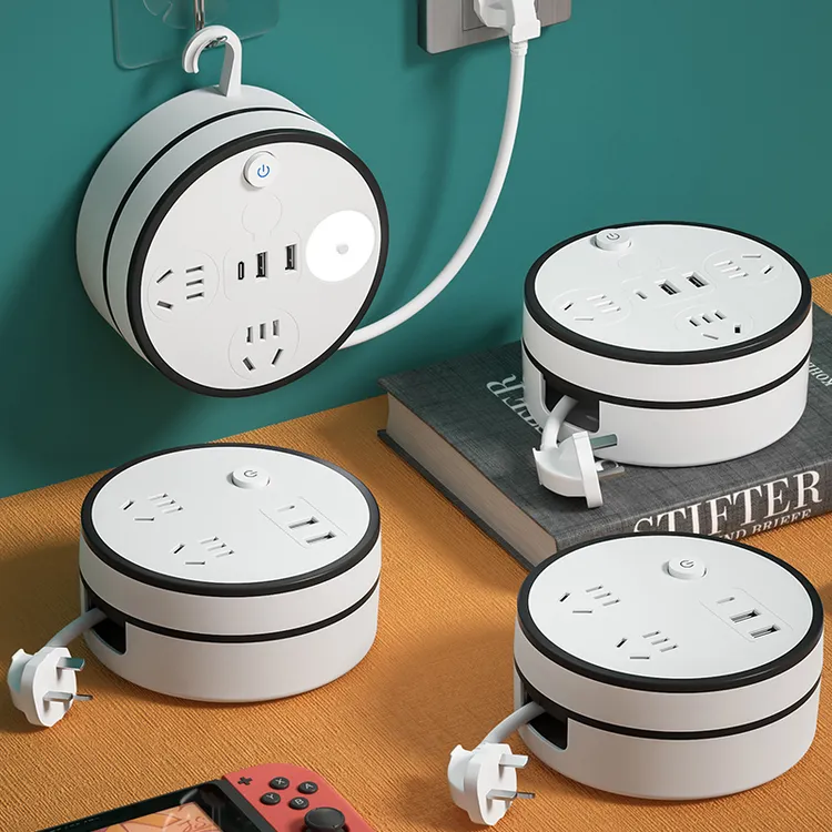 可伸缩收纳插排多功能家用usb插座多孔插线板宿舍插板带线拖线板