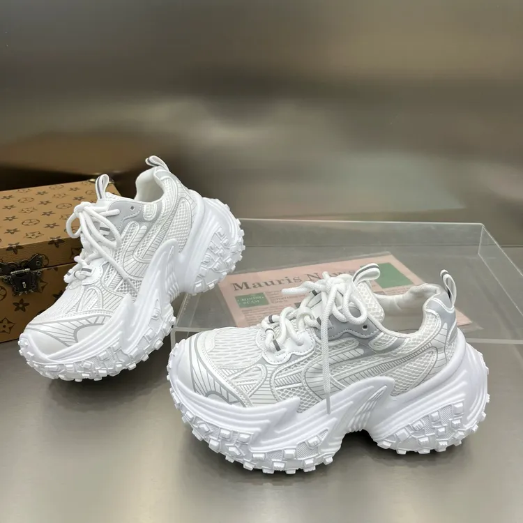 巴黎老爹鞋女ins超火榴莲轮胎底银色厚底时尚系带运动鞋休闲女款