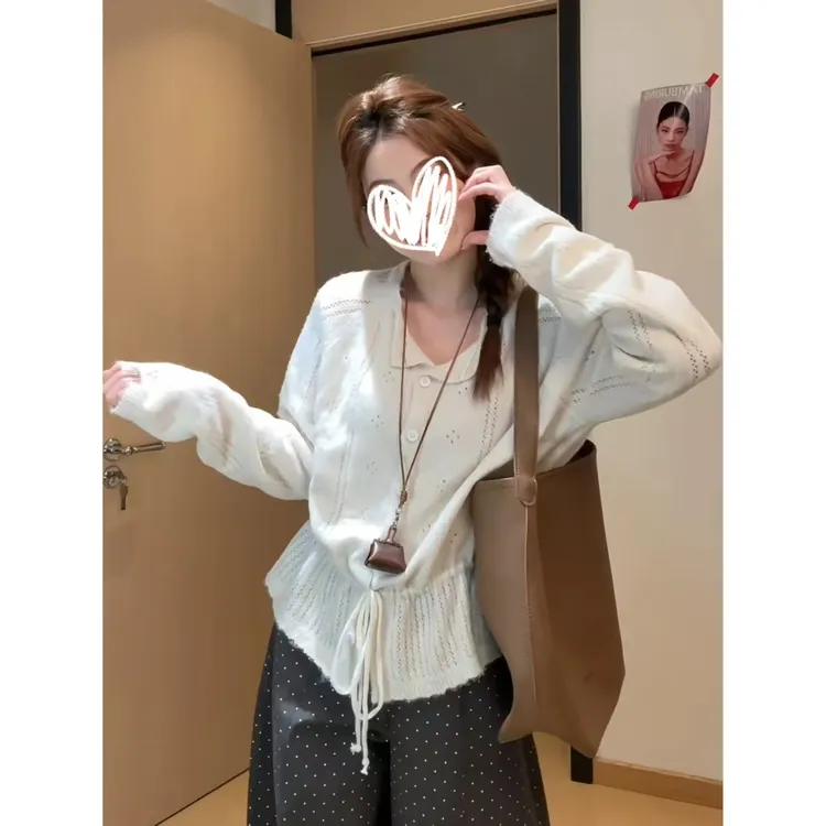 秋季韩系软糯超爱的松弛感穿搭毛针织衣上衣女B130
