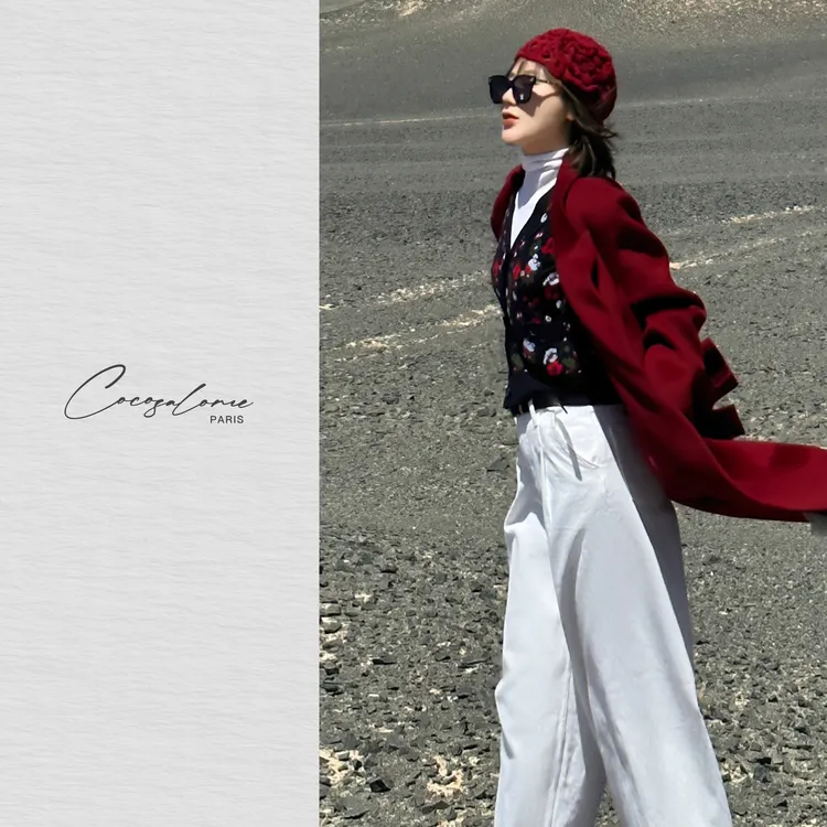 韩彬彬"赫本佳人"秋冬品质女装时髦高级感长款毛呢大衣外套818-2