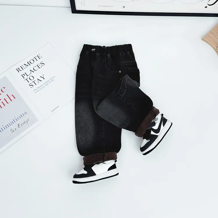 男童牛仔裤加绒裤子儿童2025新款秋冬装洋气 WK25167悠悠童话童装