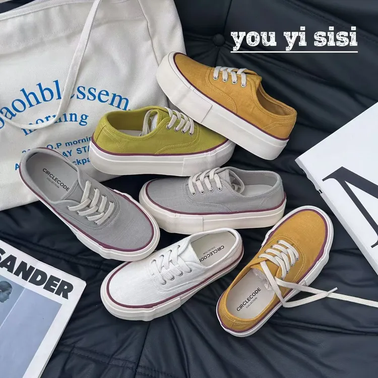 有意思思女鞋“韩里韩气”休闲鞋夏季透气韩版系带ins百搭小众鞋子