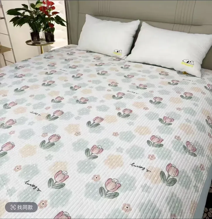 夏季冰淇淋凉感丝床盖单件2025新款四季通用榻榻米防滑床单床盖