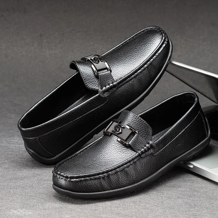 春夏季男鞋2025新款一脚蹬驾车鞋潮流正装豆豆鞋百搭休闲软面软底