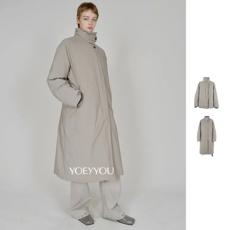 项小七YOE YYOU  25秋冬新品风衣感长款羽绒服/造型风衣式
