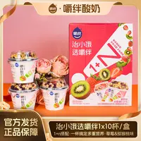 【量贩装】10杯装草莓猕猴桃味搅拌水果燕麦谷物坚果酸奶杯-dr