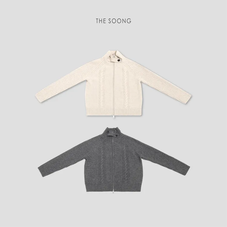 THESOONG|温暖自洽"440克纯山羊绒保暖肌理感立领毛衣外套WMY8263