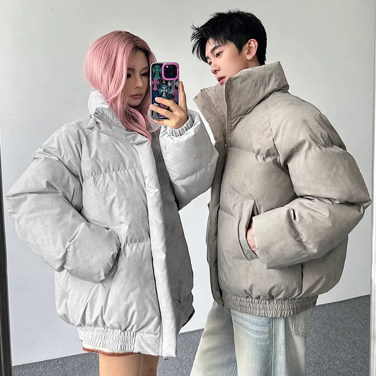 LIGGICC【脏脏棉服】冬季新款扎染立领设计感棉衣男百搭保暖面包服