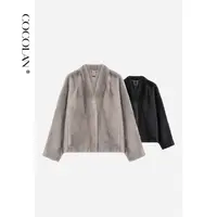 COCOLAN【皇冠】水貂皮毛真皮草外套女CL8D2325