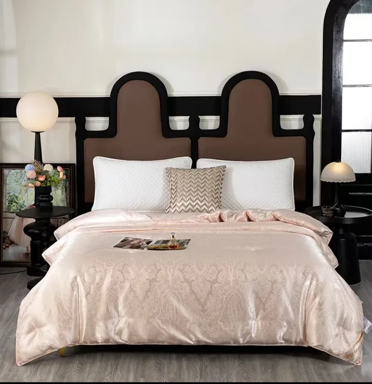 【试睡15天】贡缎提花桑蚕丝被春秋被夏凉被夏季防蹬透气奢华约4斤