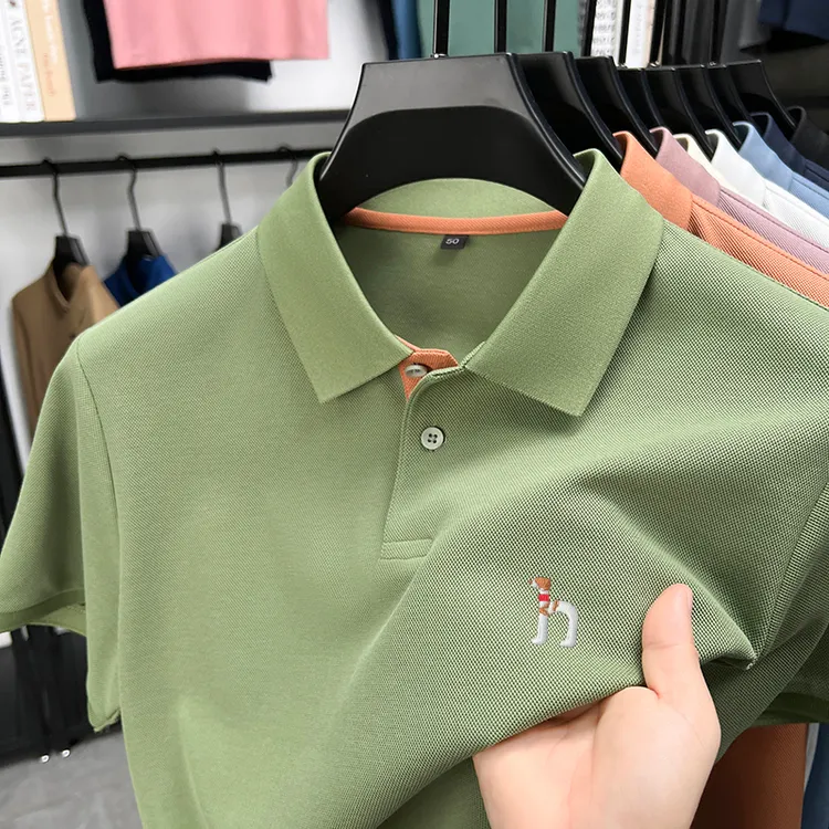 哈家撤柜丨专柜正品桑蚕丝混纺男士短袖POLO衫夏季商务透气T恤衫