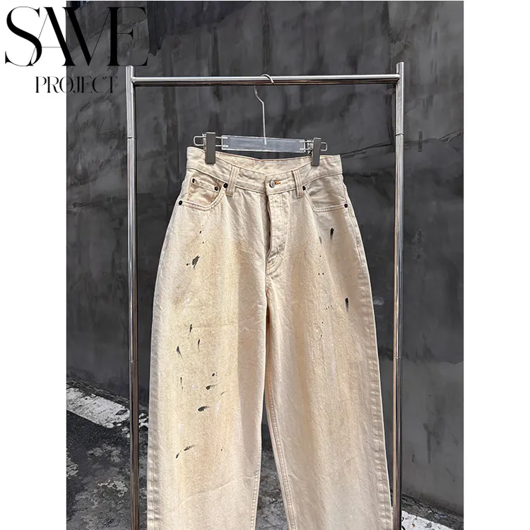 SPJ AC家25ss泼墨白牛「做脏白色牛仔新贵废土风皮制屁兜泥染擦脏」