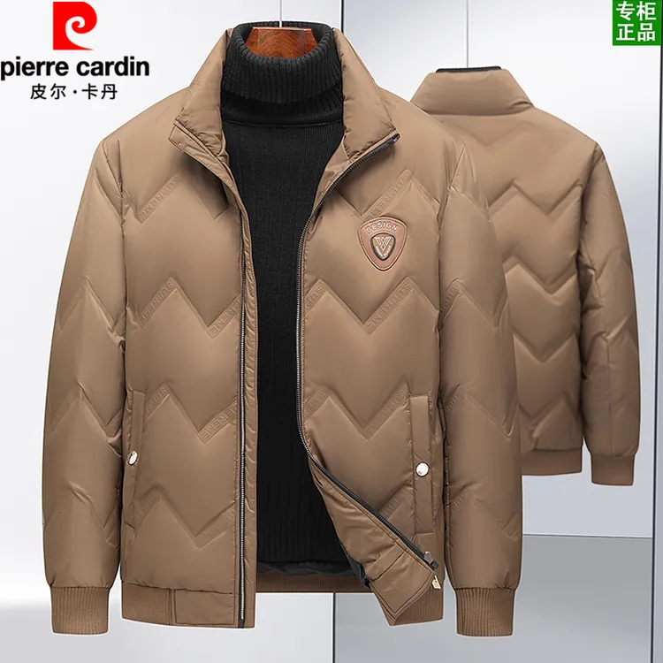 皮尔卡丹男款高品质羽绒服冬季极寒系列时尚百搭立领90鸭绒面包服