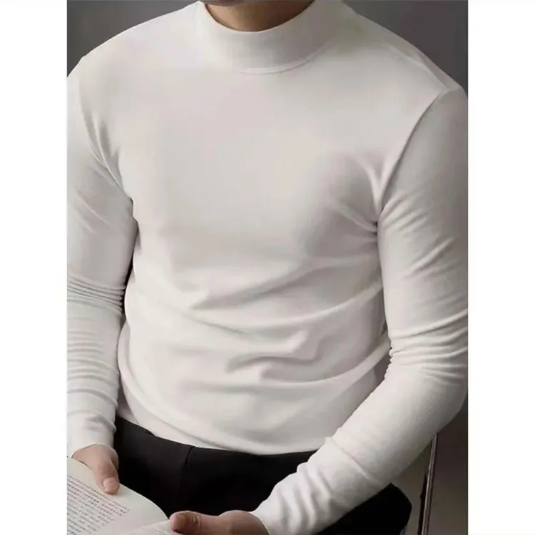 打底衫半高领长袖男士男款男韩版修身内搭保暖男士半高领高档潮牌