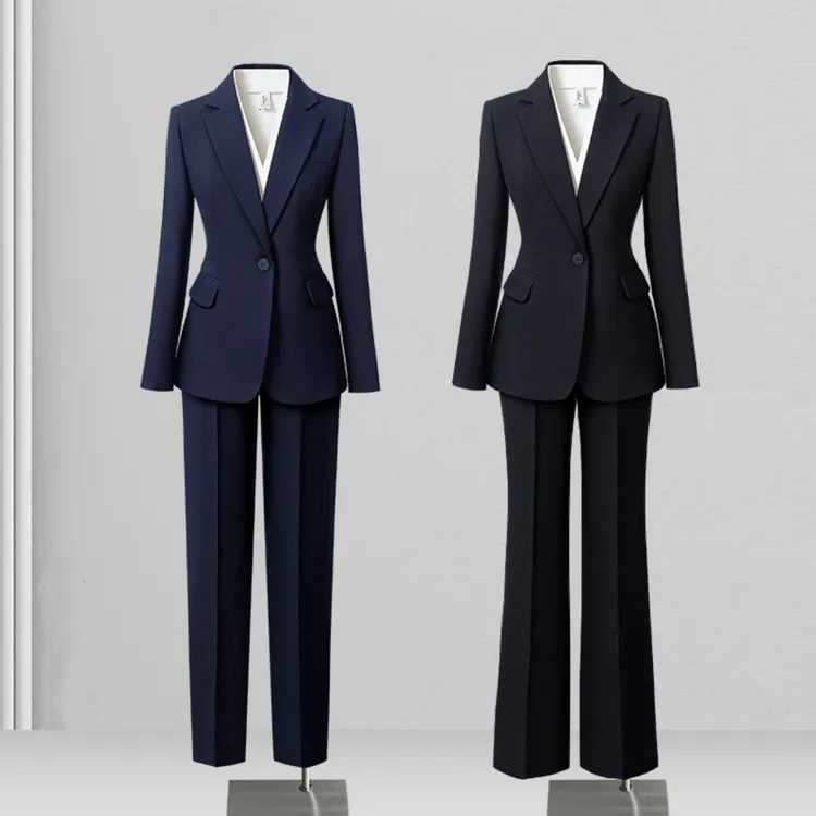 2025【西装套装】一粒扣藏青色高级感职场职业正装工作服西服外套
