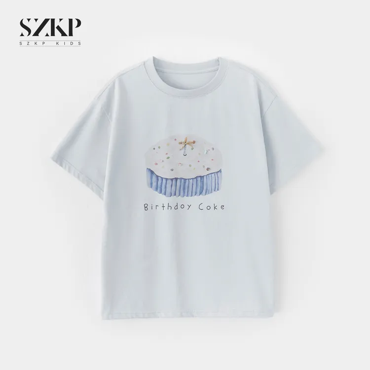 SZKP薄款心寒透气印花t恤女童夏季新款儿童潮款短袖YNYX551291