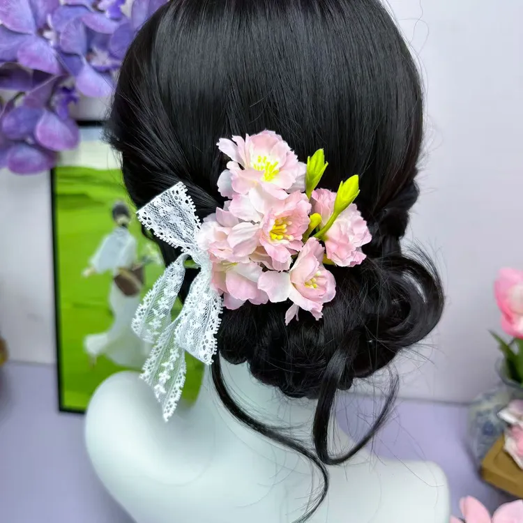 氛围感花朵发夹温柔甜美侧边夹仙女风铃流苏发饰度假鸭嘴夹头饰品