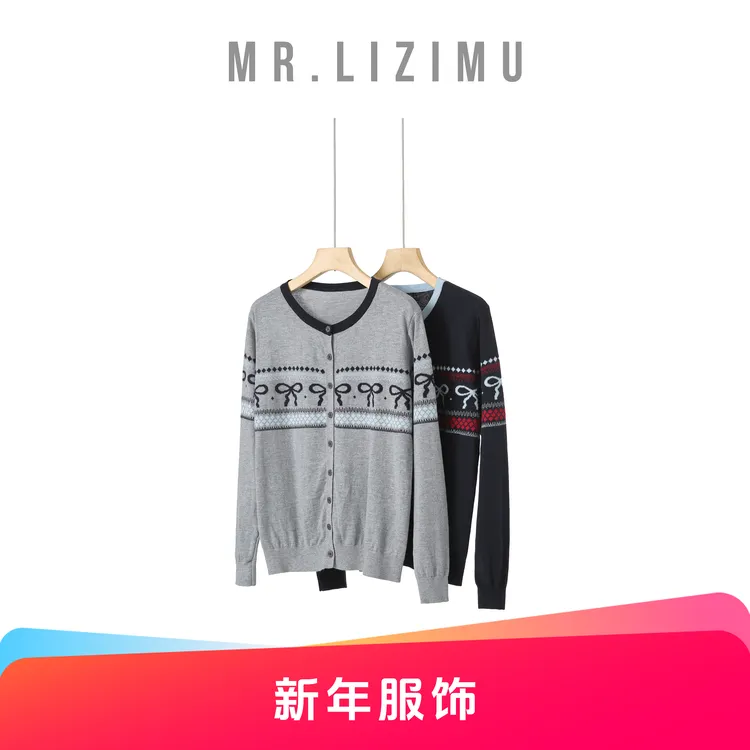 李子木先生毛衣女款爆款2025新款洋气蝴蝶结费尔岛毛衣优雅针织衫