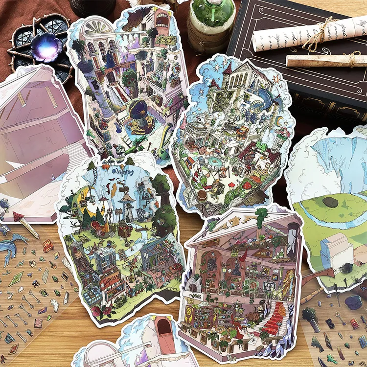 infeelme造景贴纸我的小屋第十四弹创意解压手账素材微缩场景拼贴