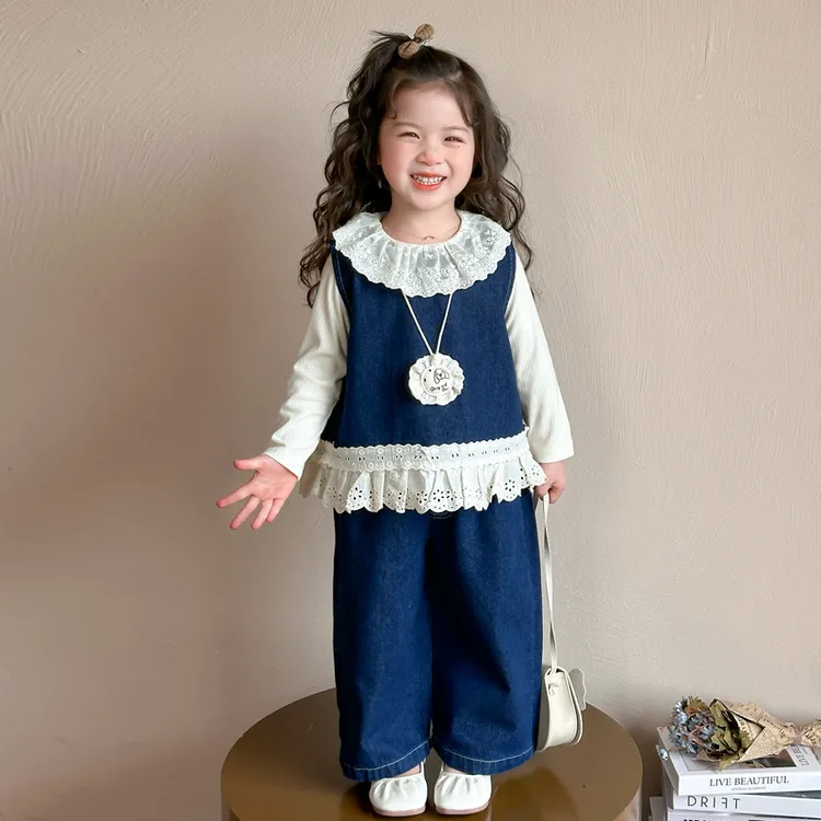 巴拉童年外套春装牛仔三件套2025新款宝宝洋气春秋款时髦又酷又飒