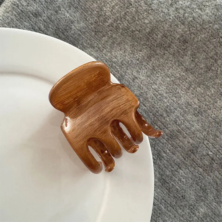 诗泊雅 ins博主同款油画木纹抓夹复古法式发抓盘发夹子高级感鲨鱼