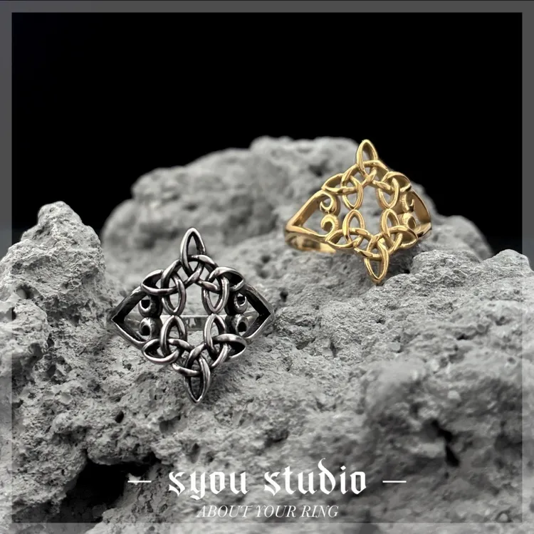 钛钢戒指 维京三角复古戒指男女款小众设计简约指环情侣对戒尾戒