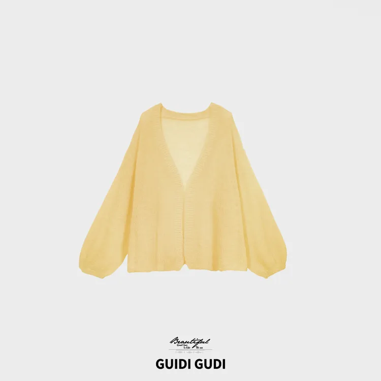GUIDI GUDI【蒲公英的约定】时尚慵懒气质外套/黄加蓝  