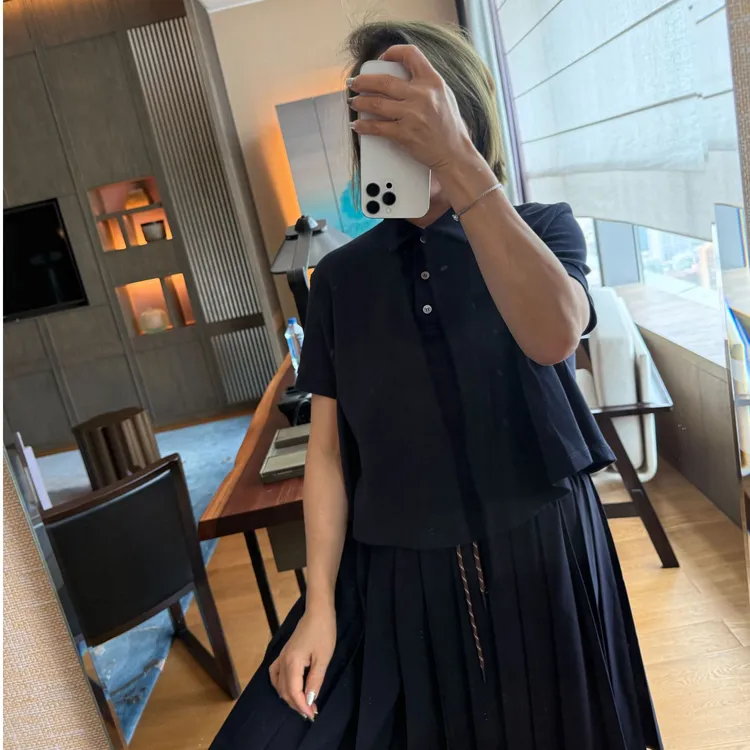 COCOLINDA  | 三色棉质230g POLO阔版短袖T恤娃娃衫 T3585(短款）