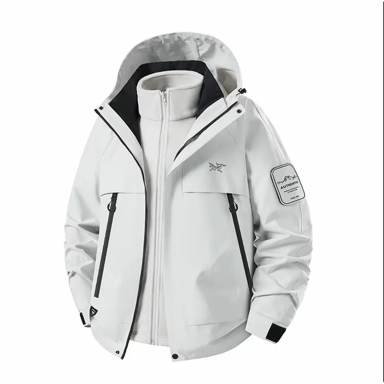 【奥莱断码】乌家防水加厚防风保暖男士运动休闲加绒冲锋衣三合一