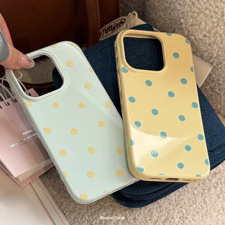 【包相机键】小清新多色波点适用苹果17手机壳iphone16软壳15promax