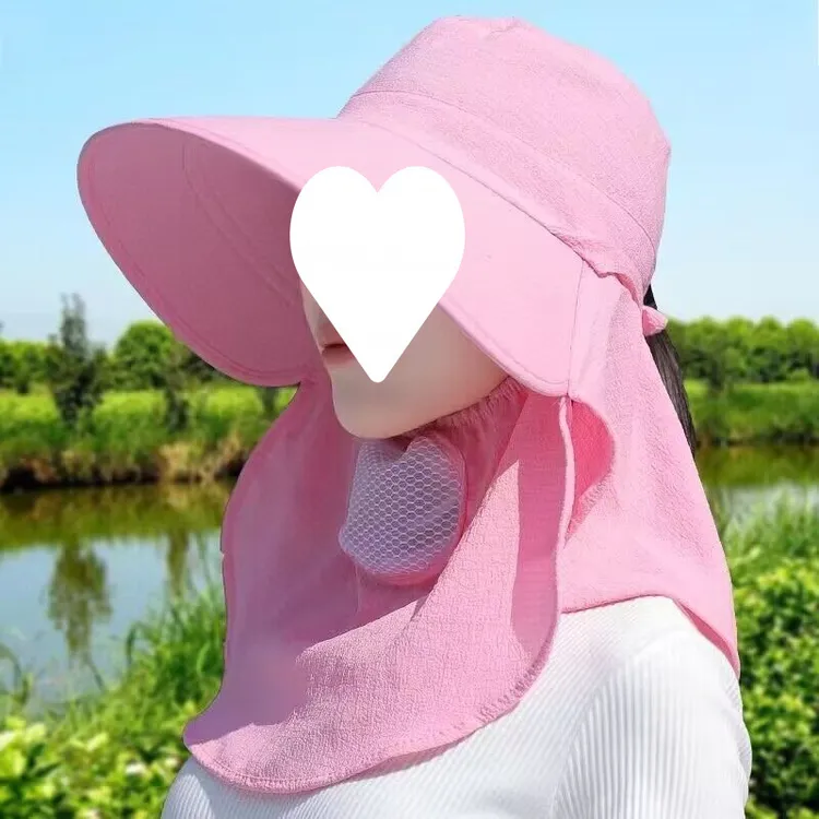 夏季大人帽子女太阳遮脸骑车太阳帽环卫干农活采茶帽防晒防紫外线