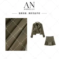 ANNELILY安琪琪【宁如】秋季上新时尚气质百搭短裙套装AT2508068