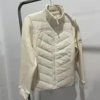 H28871羽绒拼接立领外套百搭舒适