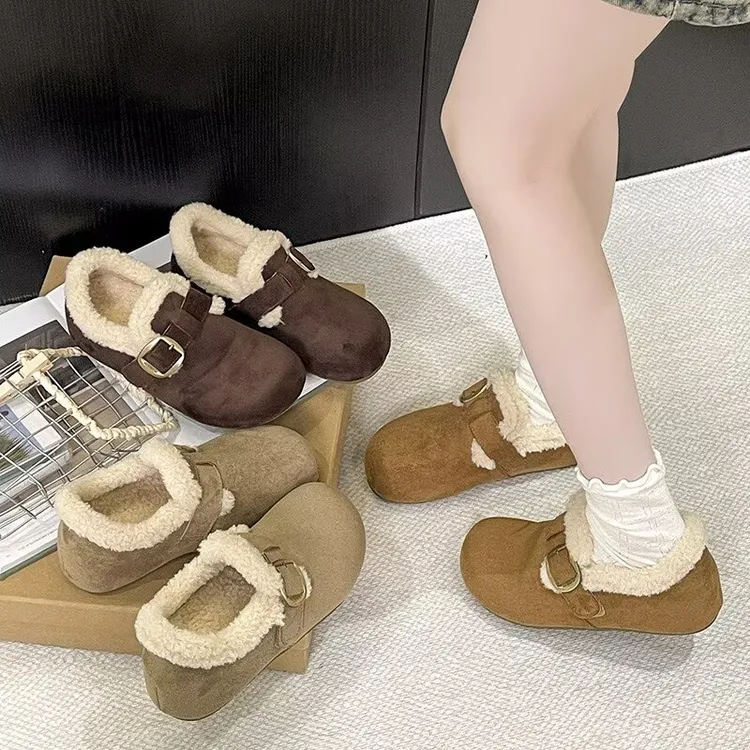 【5厘米羊羔绒】全包加绒魔术贴懒人博肯鞋FH618