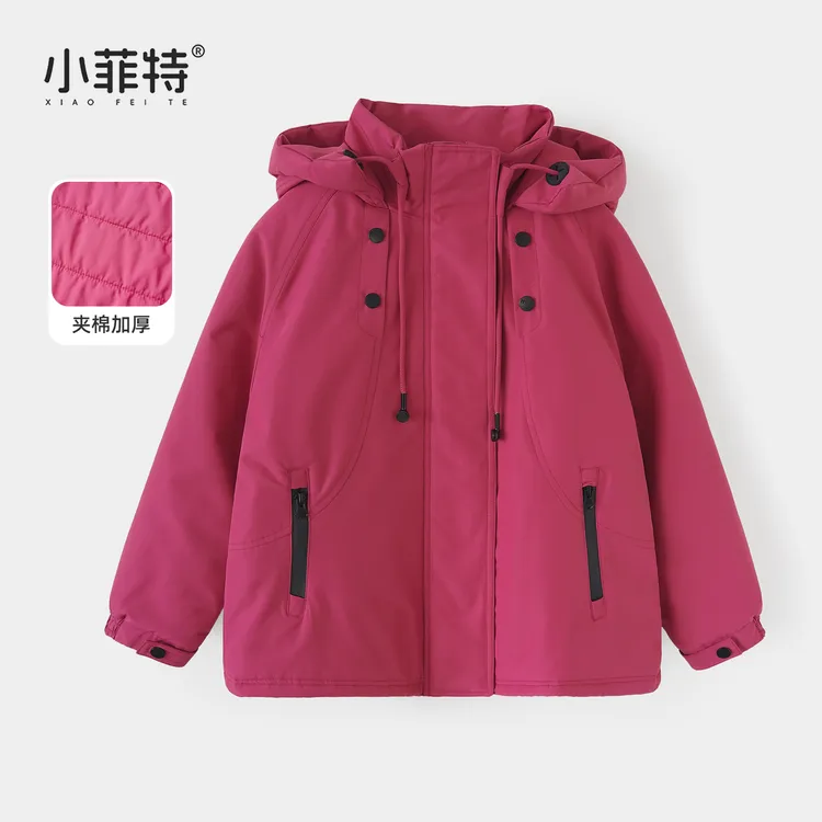 小菲特女童装冬款连帽加厚外套中大童保暖棉服儿童衣服YNYD56283