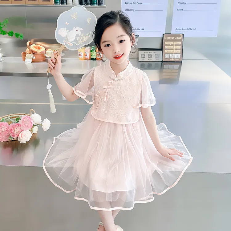 女童连衣裙夏装2025新款儿童夏季新中式国风公主裙女宝宝汉服裙子