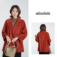 [alicelulu]复古英伦风翻领纯色大口袋软糯毛呢大衣S2144780T