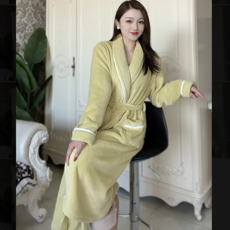 《冬款小暖炉》女加厚冬季法兰绒升级保暖睡袍柔软细腻无静电不掉毛