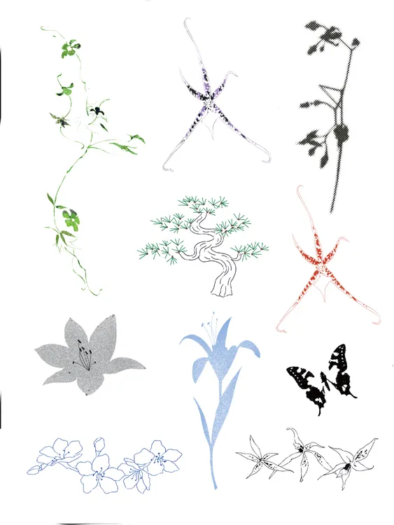 摸鱼公园 | 自然形态 | 植物系 | 女性精神 |小众纹身贴 持久防水
