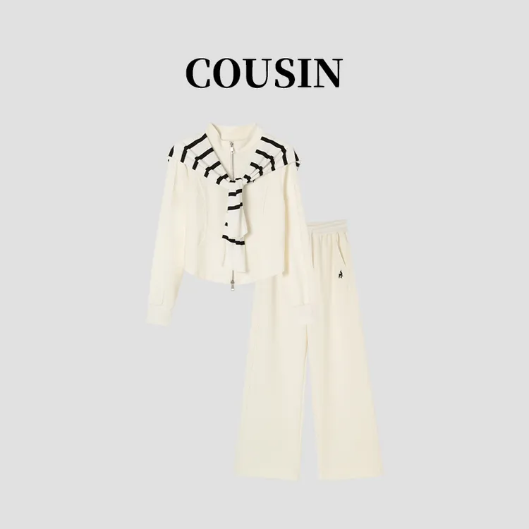 D.cousin 披肩+卫衣+卫裤三件套 极简休闲百搭款女  2211