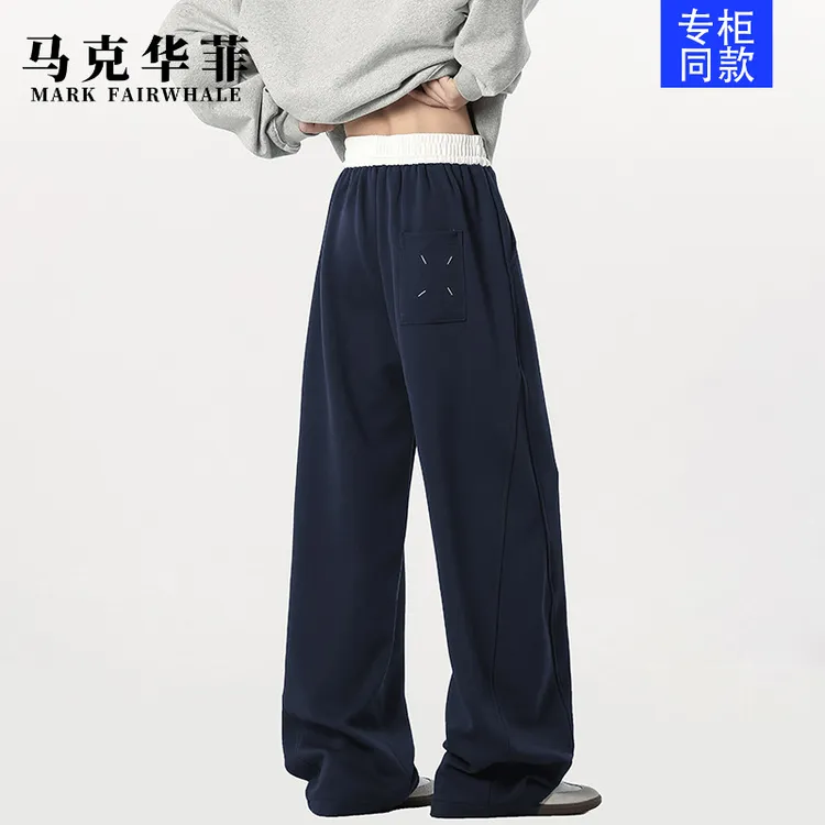 马克华菲马吉拉重磅美式弯刀卫裤男女款秋季宽松直筒阔腿休闲长裤
