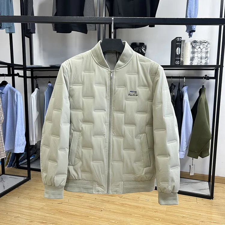 90绒简约压胶分仓防跑绒棒球领短款羽绒服鸭绒服外套 Y5T2278