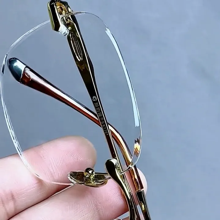 精选高档白水晶石头镜无框高清专用耐磨清凉养眼护目平光镜时尚